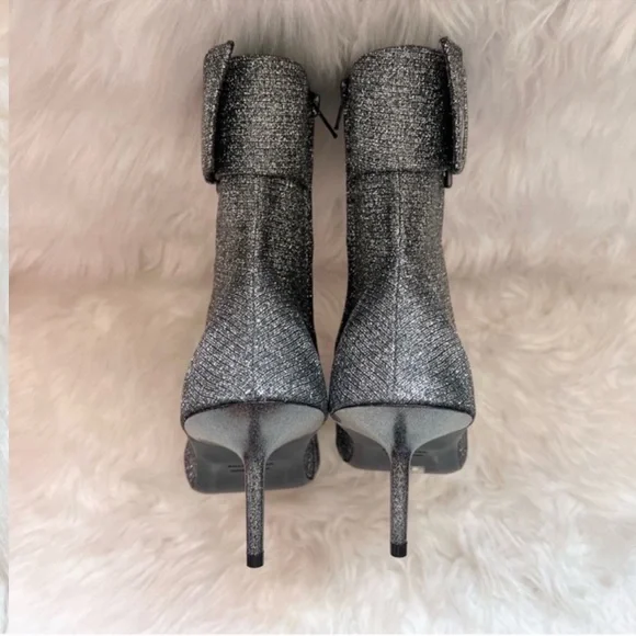 Balenciaga Essex 80mm Metallic Grey Buckle Pointed Toe Ankle Booties - Picture 11 of 16
